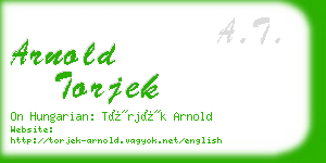 arnold torjek business card